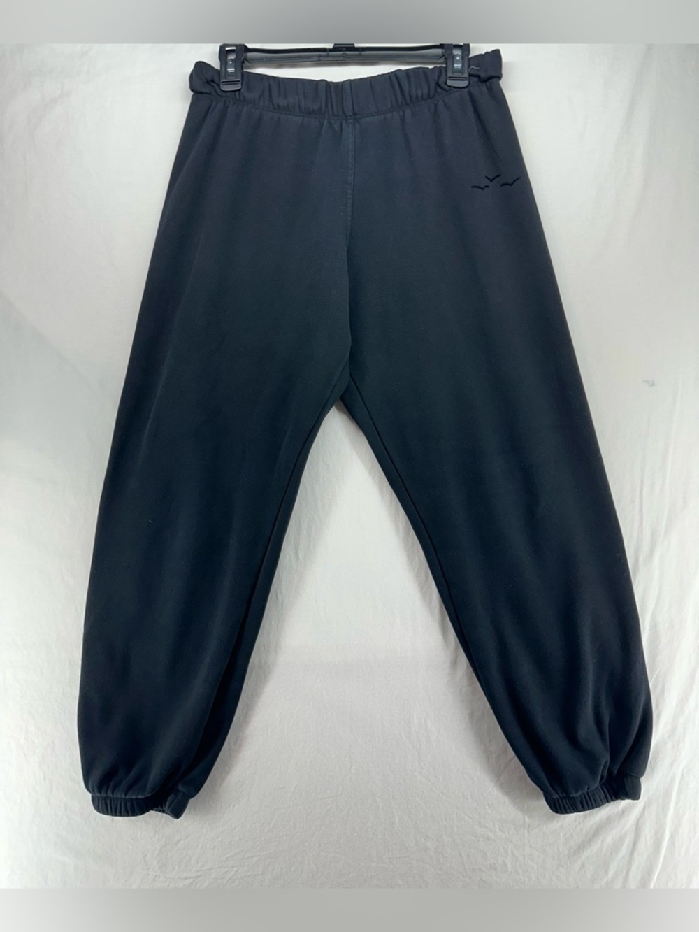 LAZY PANTS Black Fleece Lined Jogger Sweatpants Women's Size M Bird Logo